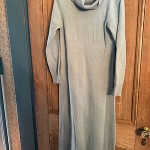 Cashmere Cowl Neck Sweater Dress | Vintage Light Blue | Size 12